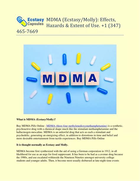 Ecstasy (MDMA): Effects, Hazards & Extent of Use